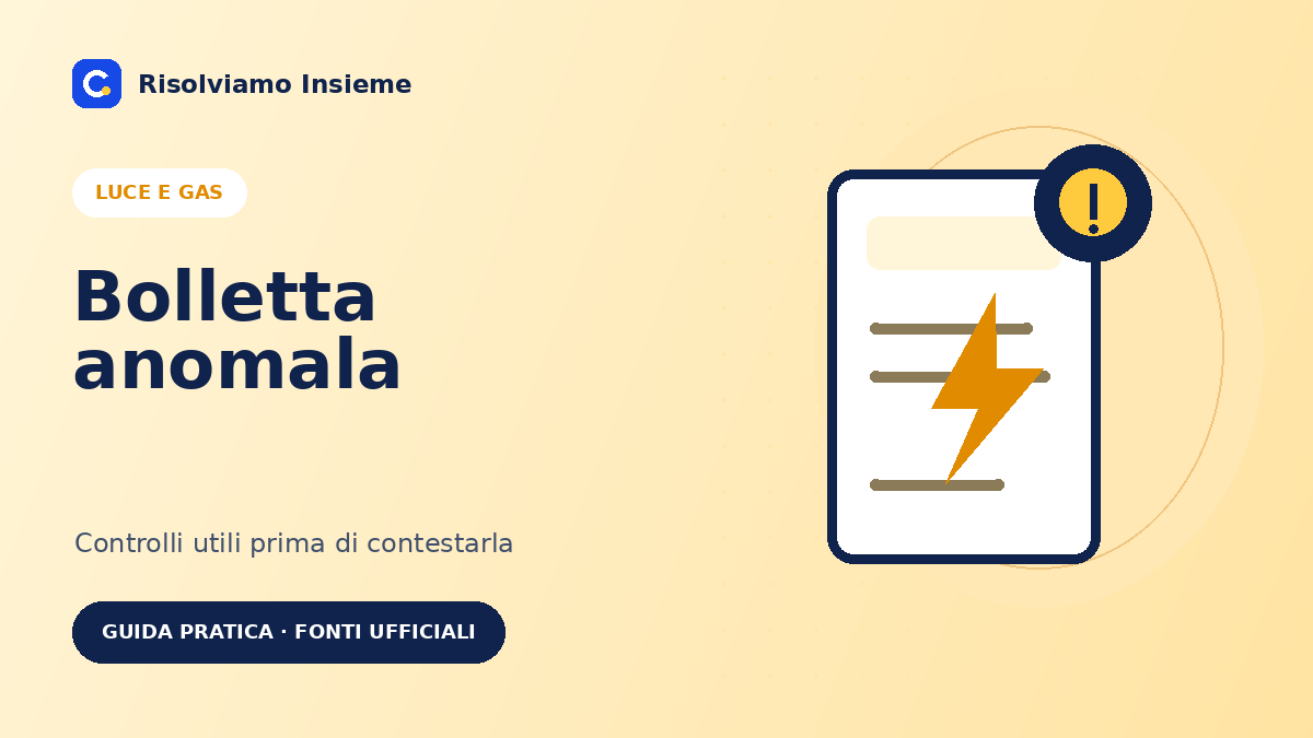 Illustrazione di una bolletta energetica per la guida alle bollette anomale