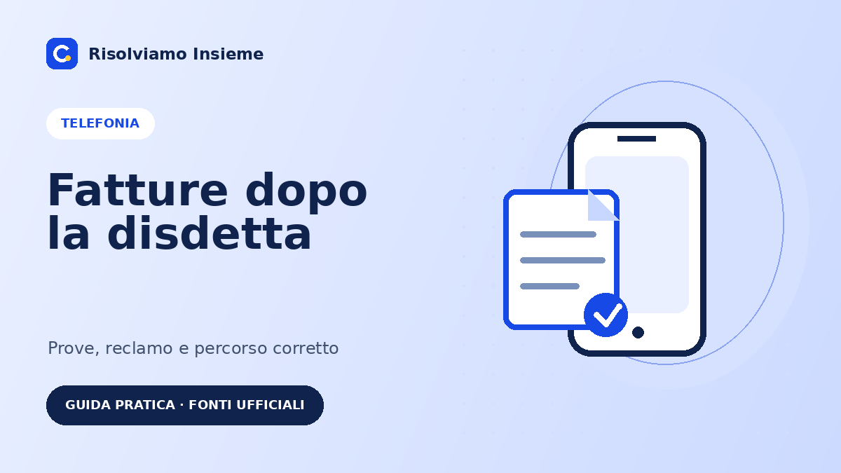 Illustrazione di uno smartphone e una fattura per la guida alle fatture dopo la disdetta