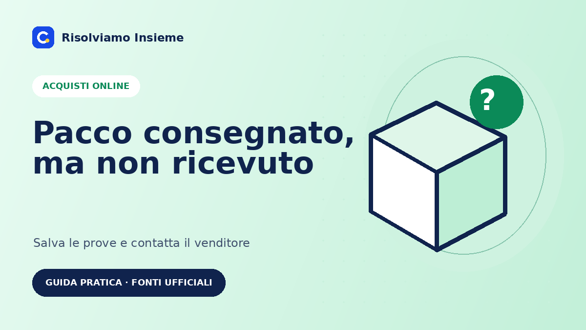 Illustrazione di un pacco per la guida alle consegne segnate come completate ma non ricevute