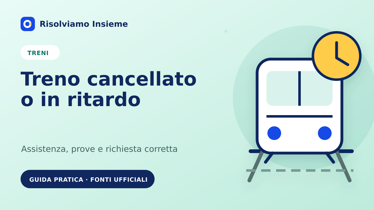 Un treno e un orologio illustrano un ritardo ferroviario